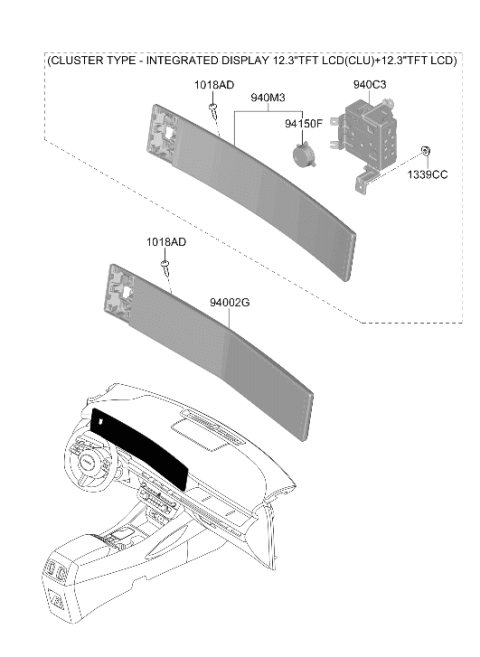 2025 Hyundai Santa Cruz Instrument Cluster Assembly Diagram for 94023-K5010