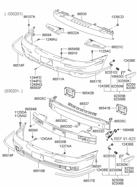 2004 Hyundai XG350 Screw-Tapping Diagram for 12442-05206-B