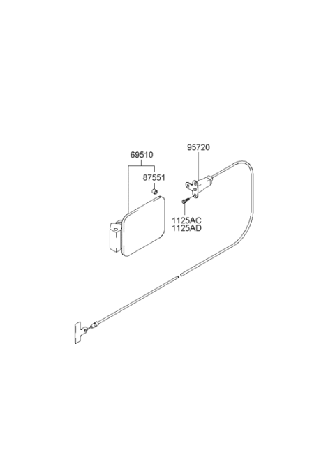 2005 Hyundai XG350 Opener Assembly-Fuel Filler Door Diagram for 95720-33000
