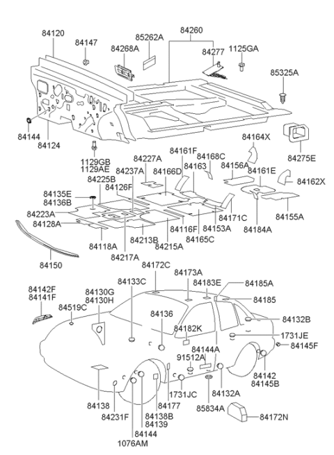 2003 Hyundai XG350 Tape-Hole Diagram for 84231-38000