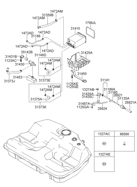 2001 Hyundai XG300 Fuel Tank Diagram 3