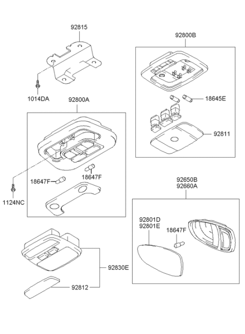 2002 Hyundai XG350 Bulb-Halogen Diagram for 18647-05001