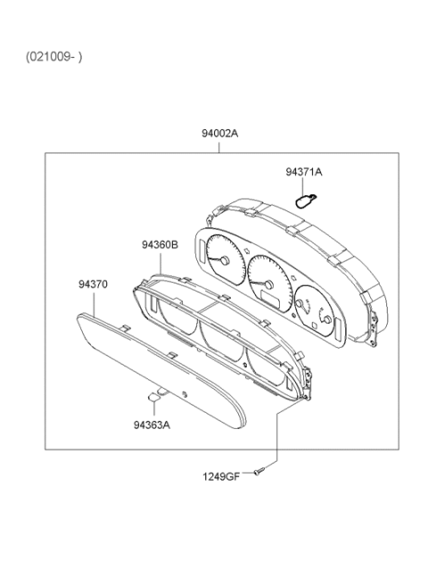 2001 Hyundai XG300 Instrument Cluster Diagram 2