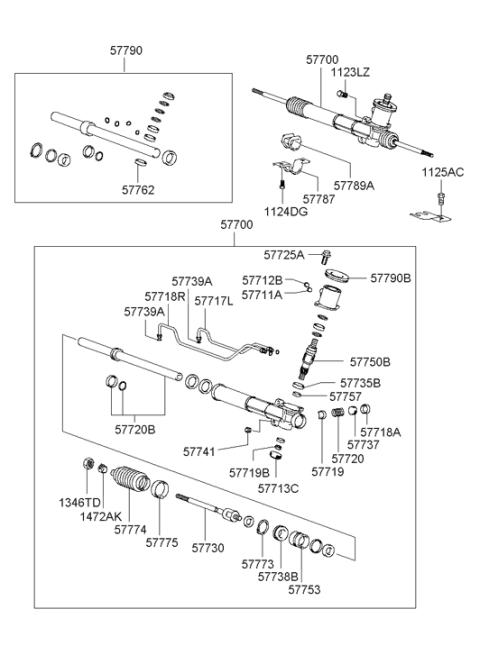 2004 Hyundai XG350 Seal Kit-Power Steering Gear Diagram for 57790-38A10