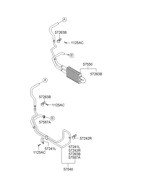 2000 Hyundai XG300 Power Steering Hose & Bracket Diagram 2