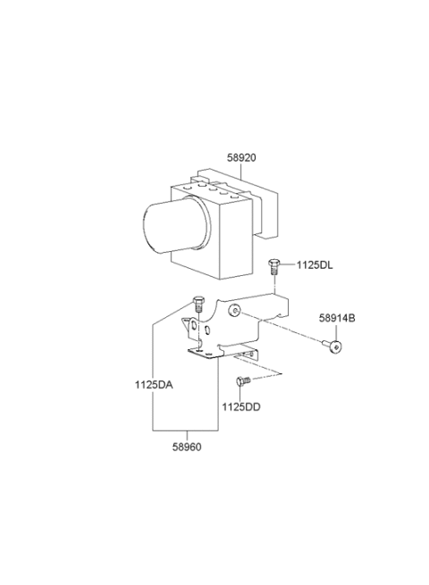 2000 Hyundai XG300 ABS Assembly Diagram for 58920-39A20