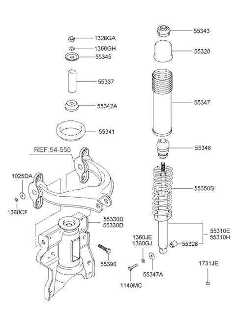 2005 Hyundai XG350 Rear Spring Diagram for 55350-39800