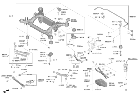 2023 Hyundai Genesis Electrified G80 Rear Crossmember Diagram for 55405-JI000