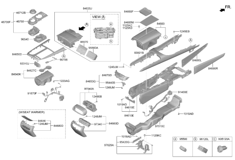 2023 Hyundai Genesis Electrified G80 INDICATOR ASSY-SHIFT LEVER Diagram for 46750-T1200