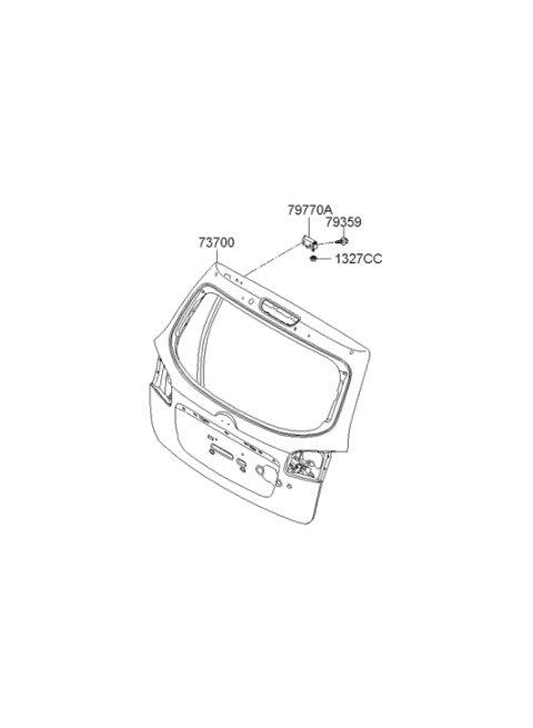 2006 Hyundai Santa Fe Hinge Assembly-Tail Gate Diagram for 79710-2B000