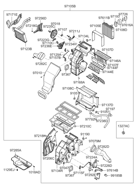 2006 Hyundai Santa Fe Door Assembly-Defroster Left Diagram for 97147-3K000