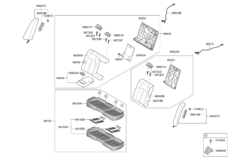 2025 Hyundai Sonata CUSHION ASSY-RR SEAT Diagram for 89100-L1272-VSM