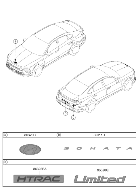 2024 Hyundai Sonata EMBLEM-HTRAC Diagram for 86316-L1500