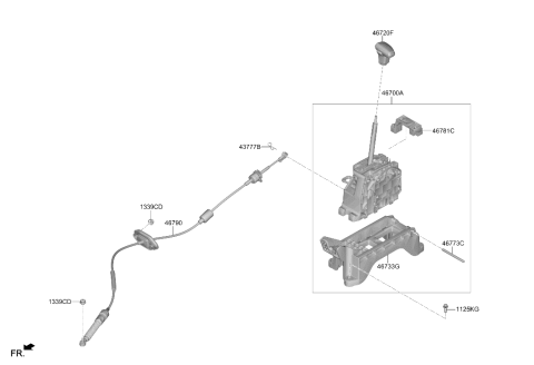 2026 Hyundai Sonata CABLE ASSY-ATM LEVER Diagram for 46790-L2200