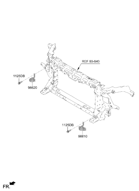 2024 Hyundai Sonata Horn Assembly-Low Pitch Diagram for 96611-L1500