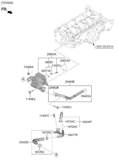 2024 Hyundai Sonata Coolant Pipe & Hose Diagram 2