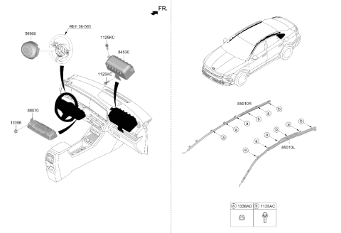2024 Hyundai Sonata Steering Wheel Air Bag Module Assembly Diagram for 80100-L1600-YTH