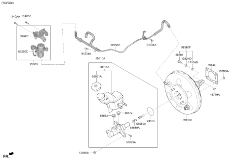2024 Hyundai Sonata Brake Master Cylinder & Booster Diagram 2