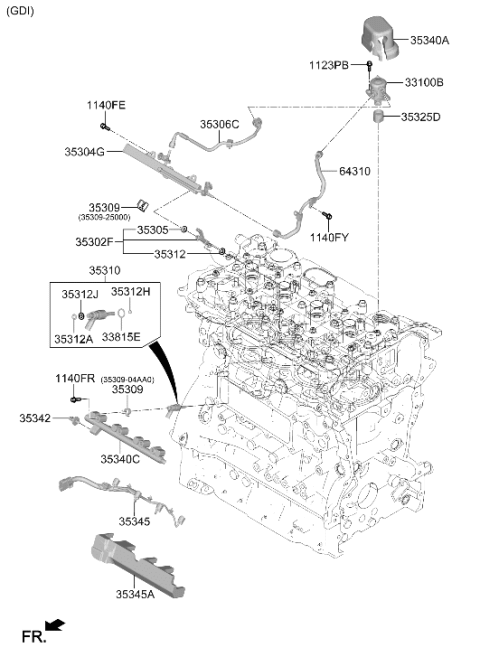 2024 Hyundai Sonata Throttle Body & Injector Diagram 2
