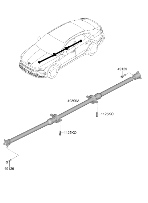 2025 Hyundai Sonata SHAFT ASSY-PROPELLER Diagram for 49300-L1100