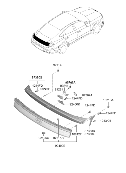 2026 Hyundai Sonata UNIT-REAR VIEW CAMERA Diagram for 99241-L1600