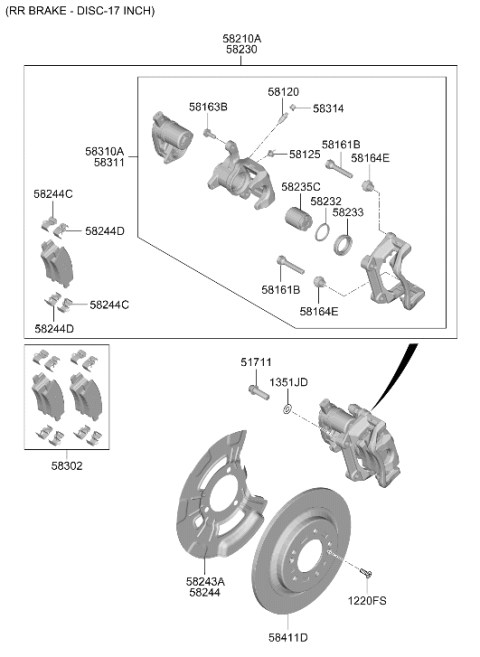 2024 Hyundai Sonata Rear Wheel Brake Diagram 2