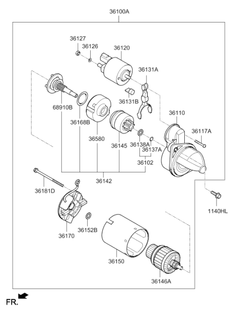 2017 Hyundai Elantra Korean made Starter Diagram 3