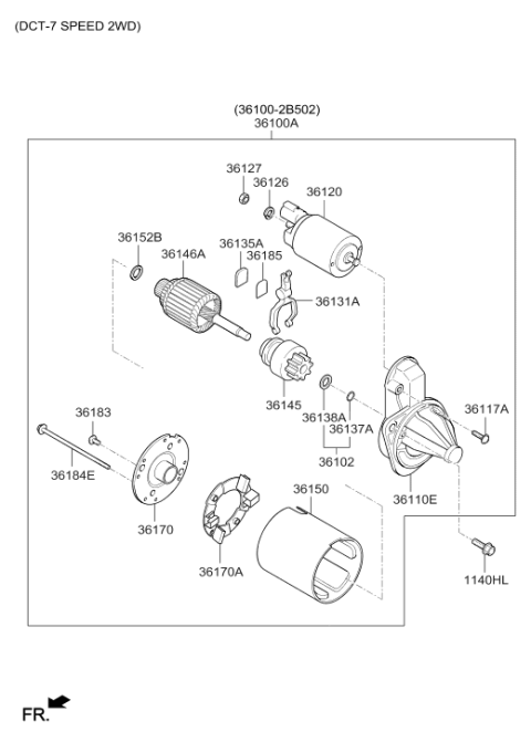 2017 Hyundai Elantra Korean made Starter Diagram 2