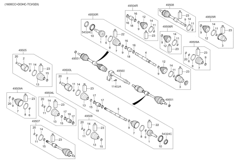 2017 Hyundai Elantra Korean made Drive Shaft-Front Diagram 2