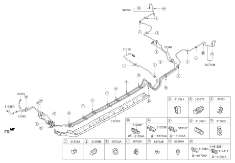 2016 Hyundai Elantra Fuel Tube Holder Diagram for 31333-F2500