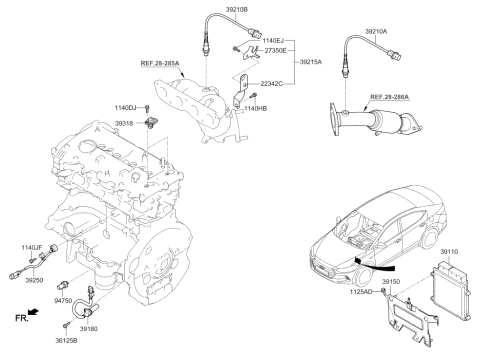 2017 Hyundai Elantra Korean made Electronic Control Diagram 2