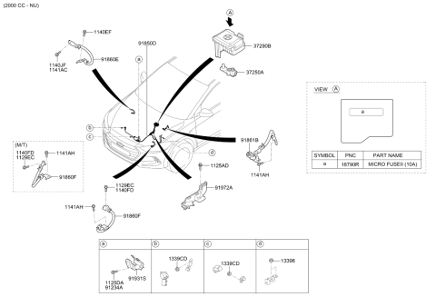 2016 Hyundai Elantra Battery Wiring Assembly Diagram for 91850-F2070