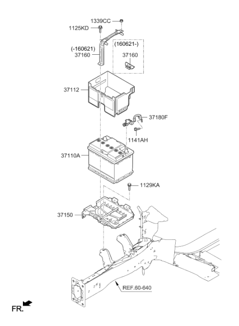 2017 Hyundai Elantra Battery Sensor Assembly Diagram for 37180-F2500