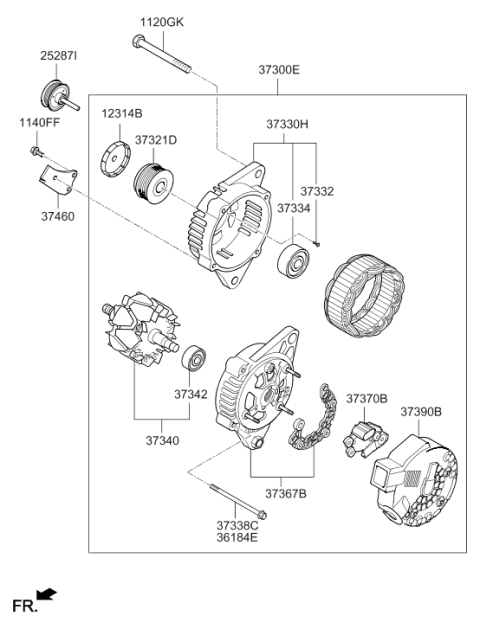 2017 Hyundai Elantra Korean made Alternator Diagram 2