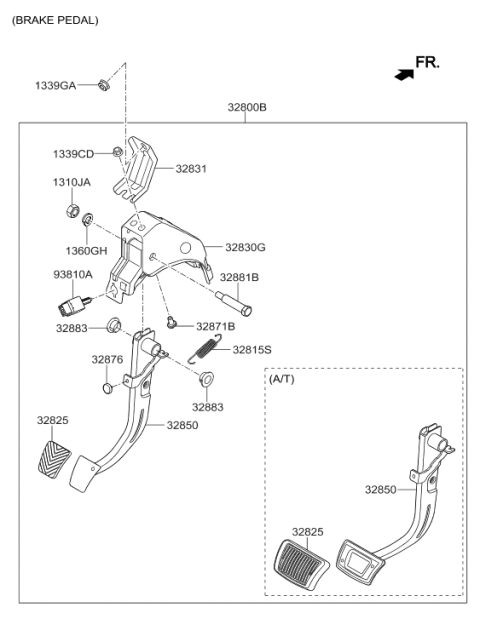 2018 Hyundai Elantra Arm Assembly-Brake Pedal Diagram for 32810-F2200