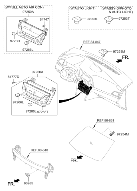 2017 Hyundai Elantra Heater Control Assembly Diagram for 97250-F2060-KEX