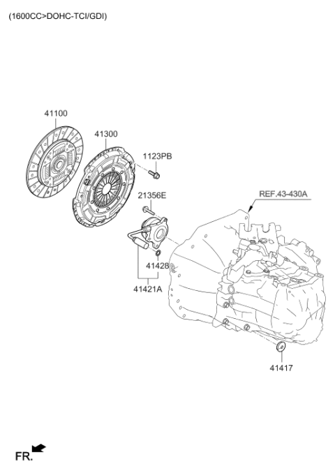 2017 Hyundai Elantra Korean made Clutch & Release Fork Diagram 3