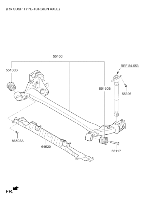 2017 Hyundai Elantra Under Cover Diagram for 55163-F2000