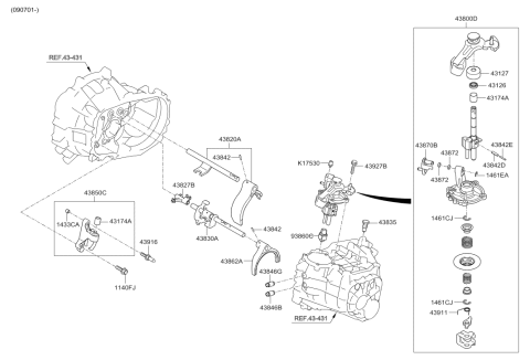 2012 Hyundai Elantra Touring Gear Shift Control-Manual Diagram 3