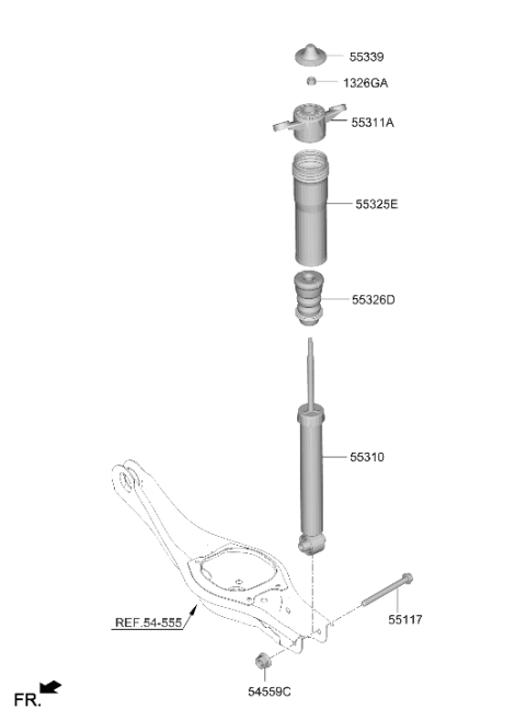 2025 Hyundai Elantra Gas Rear Spring & Strut Diagram 2