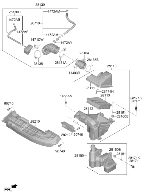 2024 Hyundai Elantra Gas Air Cleaner Diagram 2