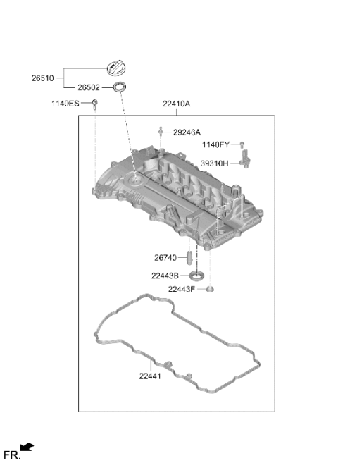 2024 Hyundai Elantra Gas Rocker Cover Diagram 2