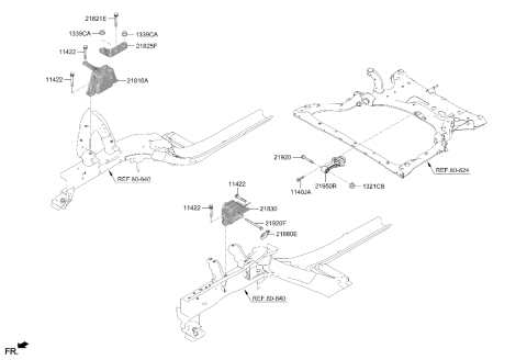 2024 Hyundai Elantra Gas Engine & Transaxle Mounting Diagram 2