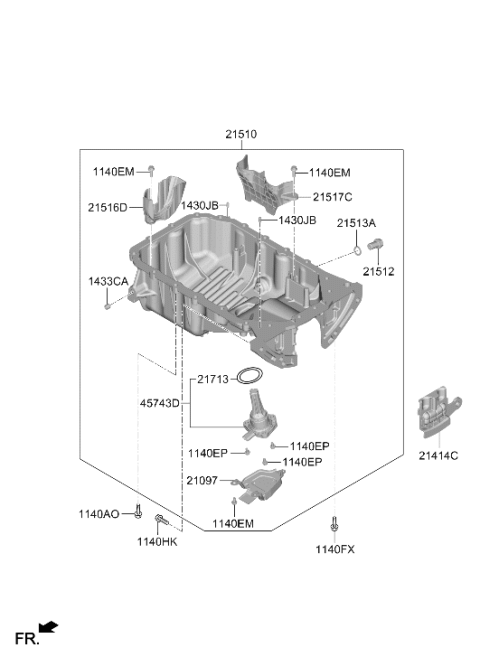 2024 Hyundai Elantra Gas Belt Cover & Oil Pan Diagram 4