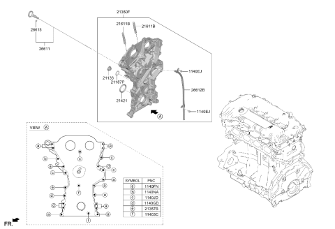 2024 Hyundai Elantra Gas Belt Cover & Oil Pan Diagram 2