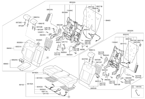 2023 Hyundai Tucson HEATER-REAR SEAT BACK Diagram for 89370-N9400