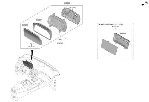 2024 Hyundai Tucson Instrument Cluster Assembly Diagram for 94001-P0030