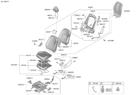 2024 Hyundai Tucson Hybrid Front Seat Diagram 2