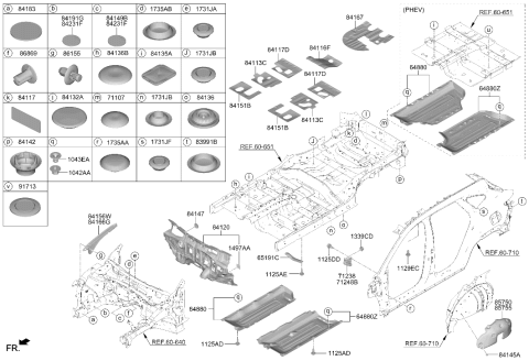 2022 Hyundai Tucson EXTENTION ASSY-COWL SIDE MTG,R Diagram for 71247-N9500