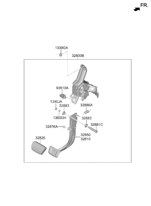 2023 Hyundai Tucson PEDAL ASSY-BRAKE Diagram for 32800-P0110